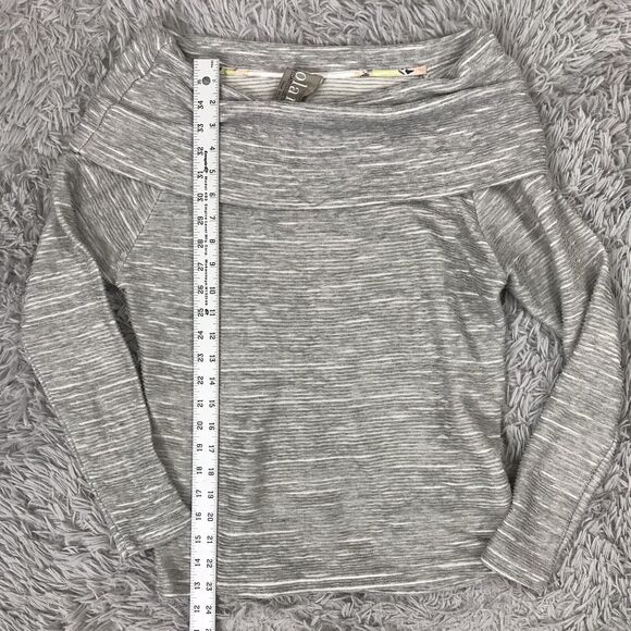 Anthropologie Dolan Grey Ribbed Off‎ Shoulder Long Sleeve Knit Top XS - Picture 7 of 8